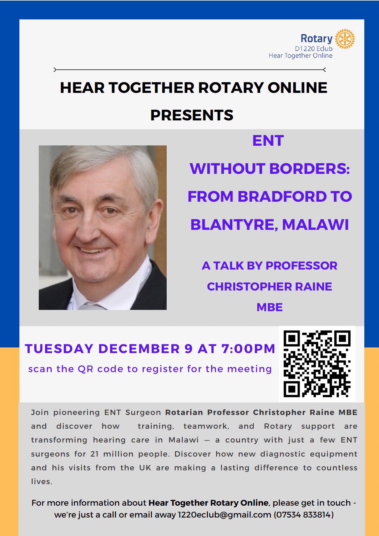 HTRO - 9th Dec 2025 - Prof Chris Raine MBE - ENT Without Borders - from Bradford to Malawi